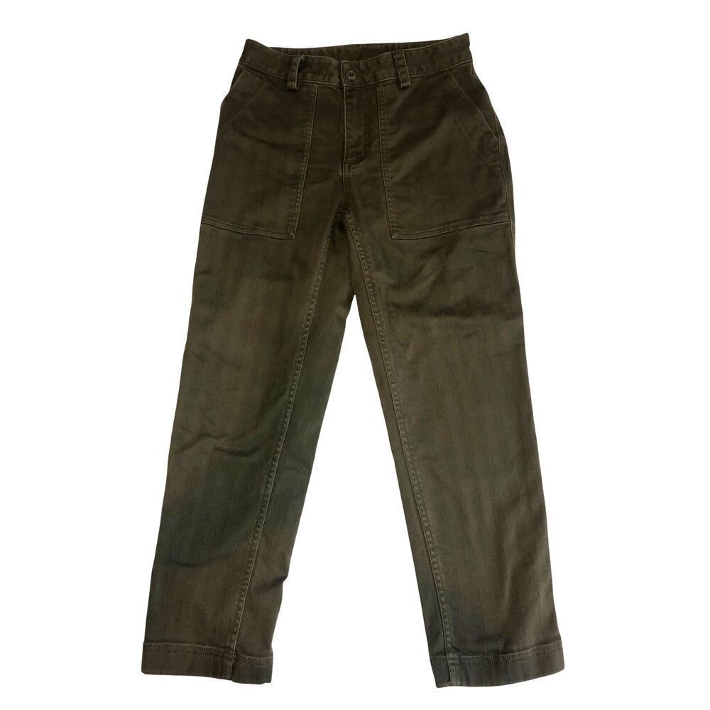 Pants Duluth Trading Co Womens Size 6 Green Stovepipe Cropped Stretch Olive Army